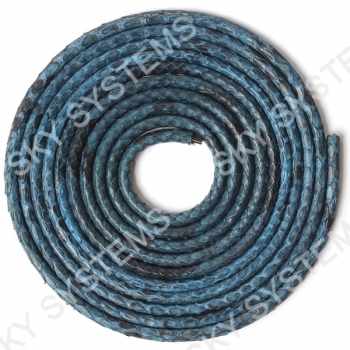 Круглый шнур из кожи питона 5 мм | Синий с черным Круглый шнур из кожи питона 5 мм | Синий с черным