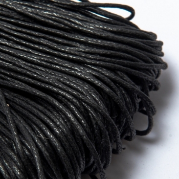 Вощеный хлопковый шнур 1.5 мм Черный 01
